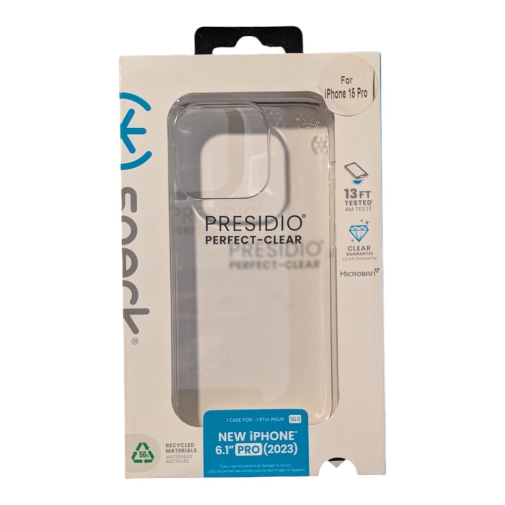 E7. Speck Presidio Perfect-Clear Case for iPhone 15 Pro (6.1") 2023 - Clear